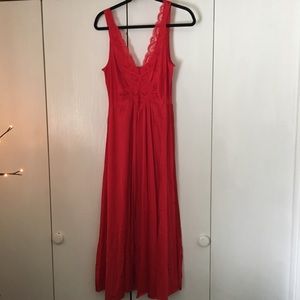 Vintage. Pristine.Beautiful red Olga gown.